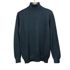 Rollneck sweater in petrol superfine merino wool (restock)