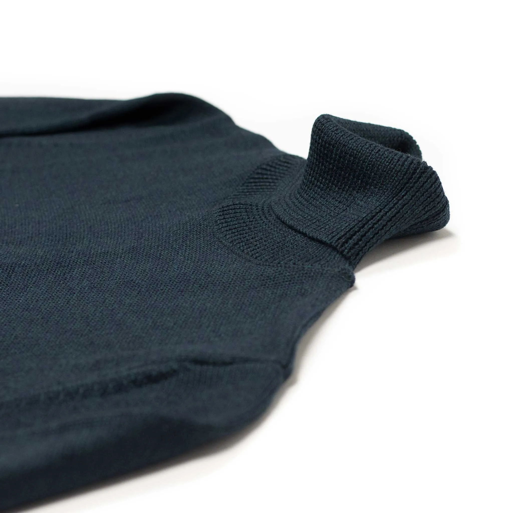 Rollneck sweater in petrol superfine merino wool (restock)