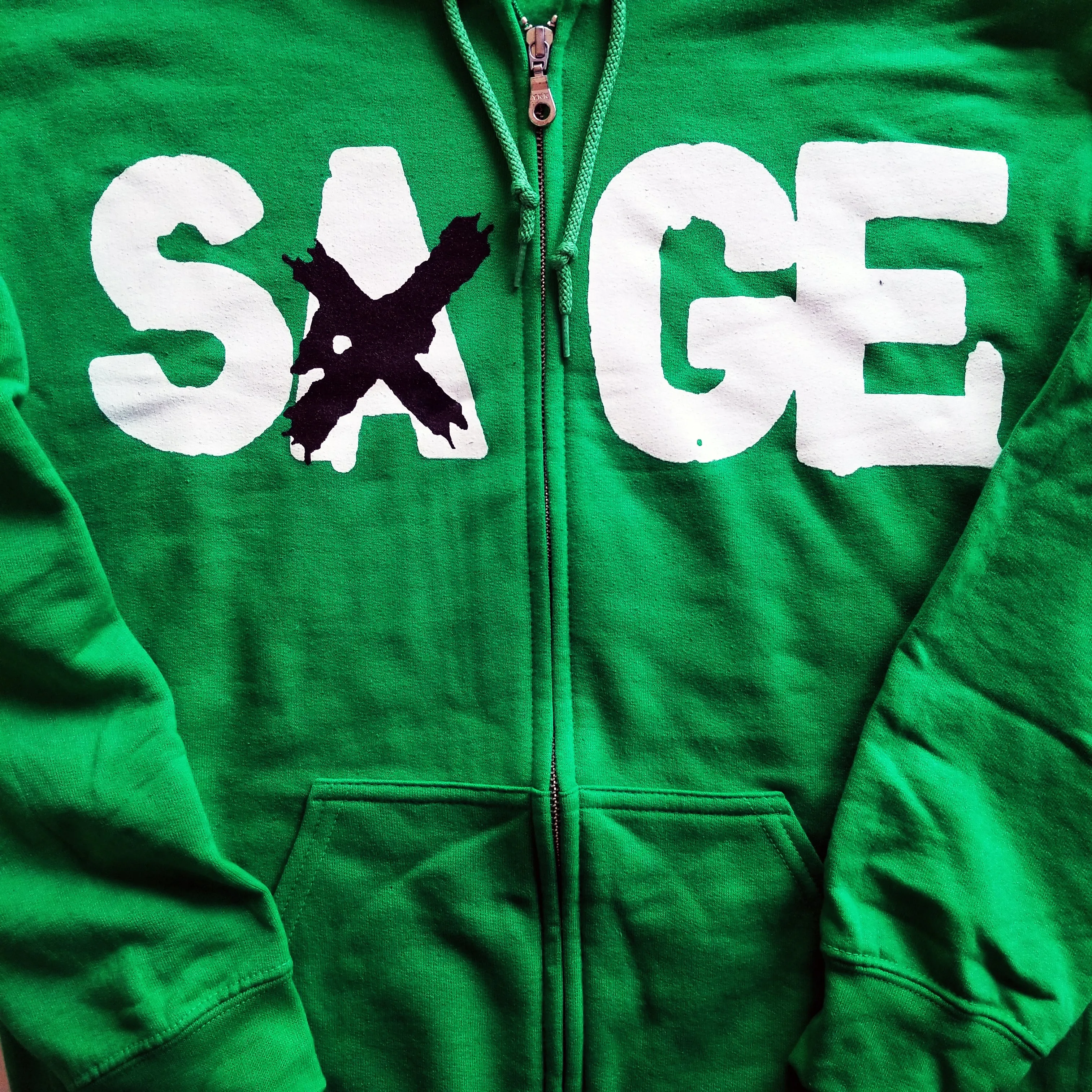 Sage Francis "A Healthy Distrust" KELLY GREEN Zip Hoodie