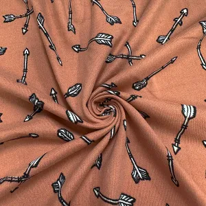 Salmon Arrow Print Double Brushed Jersey Knit Fabric