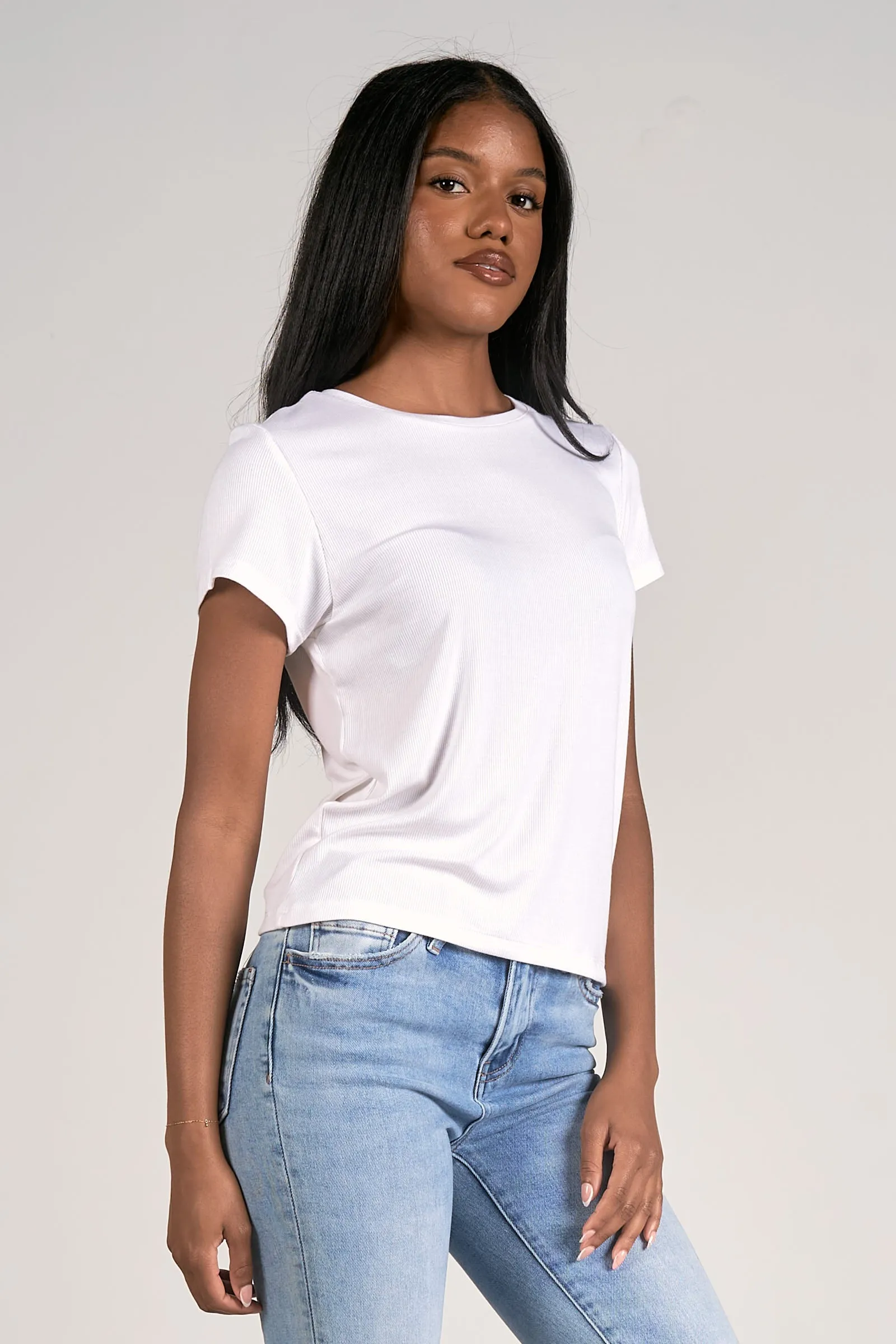 Short Sleeve White crop Tee