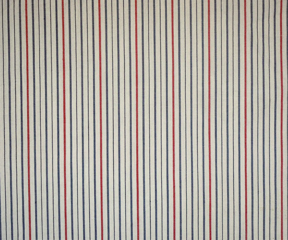 White-Blue-Red Stripe Cotton Broadcloth Woven Fabric