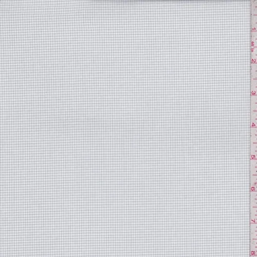 White/Pale Grey Mini Check Cotton Shirting Fabric