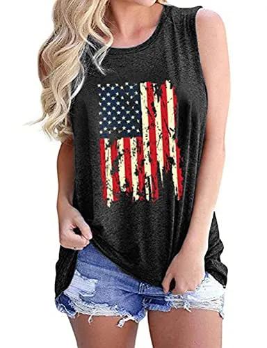 Women American USA Flag Patriotic Tank 4th of July Tank Top for Women