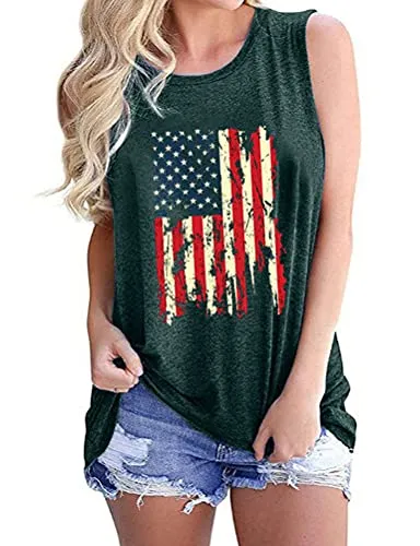 Women American USA Flag Patriotic Tank 4th of July Tank Top for Women