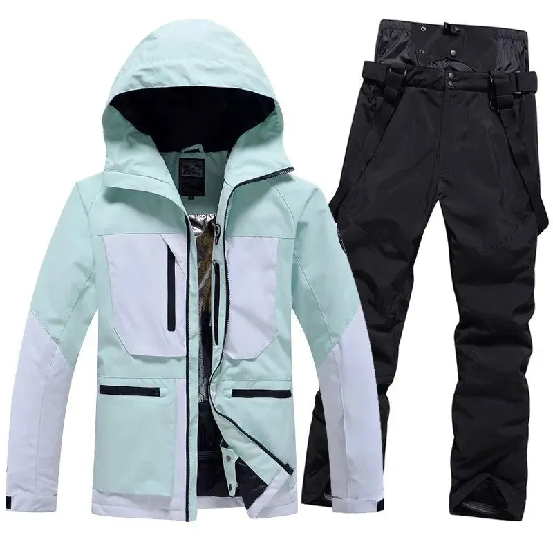 Women's Ski Suits Two Pieces Winter Outdoor Ski Jacket and Pants