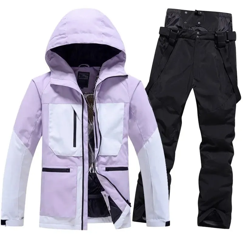 Women's Ski Suits Two Pieces Winter Outdoor Ski Jacket and Pants