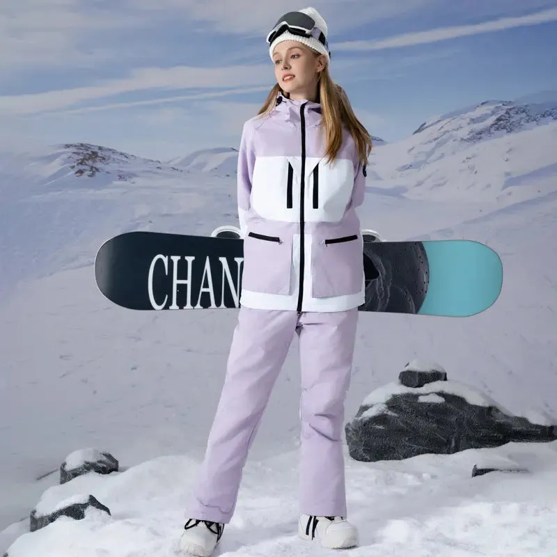 Women's Ski Suits Two Pieces Winter Outdoor Ski Jacket and Pants