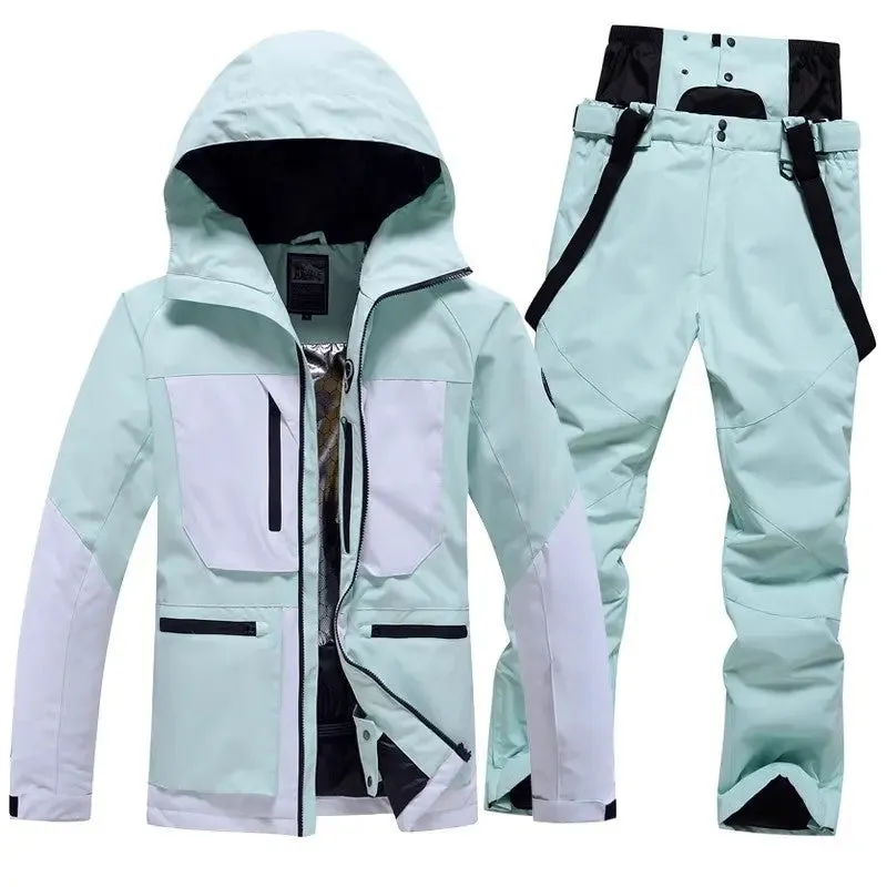 Women's Ski Suits Two Pieces Winter Outdoor Ski Jacket and Pants