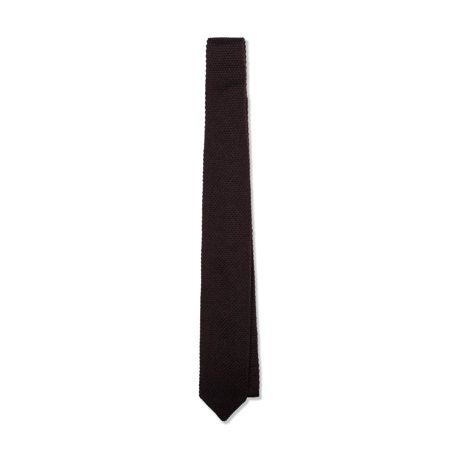 Wool Knitted Tie in Chocolate Brown