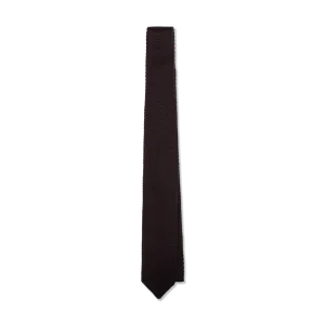 Wool Knitted Tie in Chocolate Brown